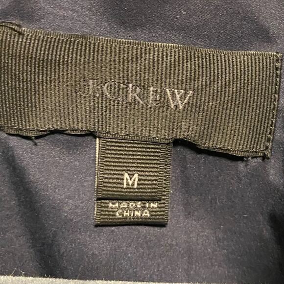 J. Crew Down Puffer Vest Women’s Size M Navy White Stripes Feathers High Quality - Picture 8 of 11